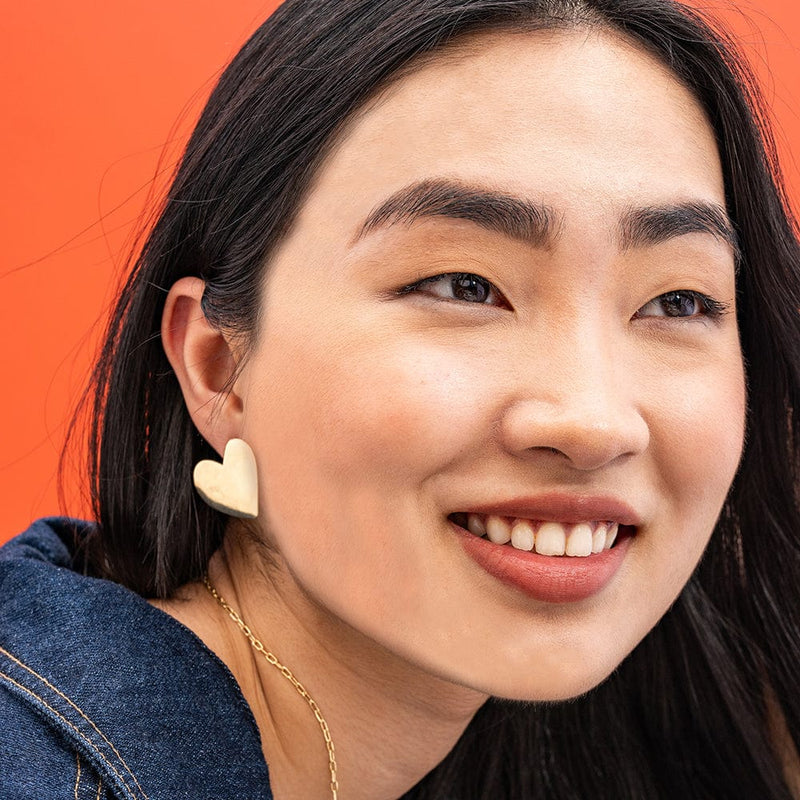 Bella Large Heart Studs