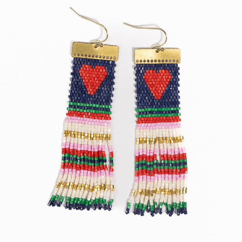 Lauren Heart Beaded Earring