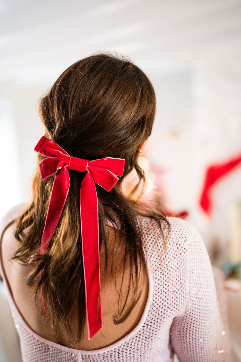Velvet Bow Clip