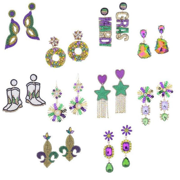 Mardi Gras Earrings