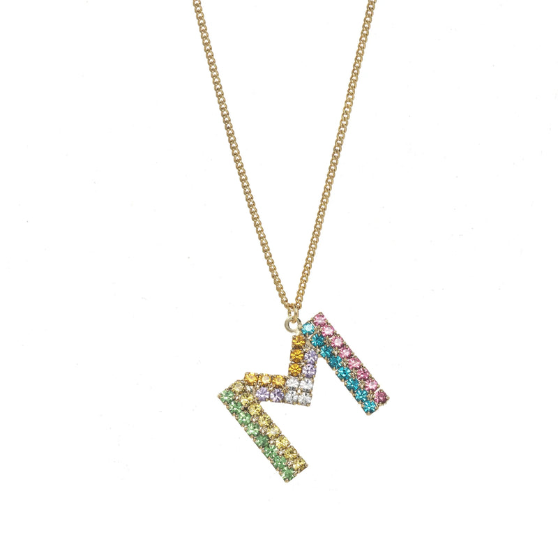 TOVA Crystal Monogram Necklace