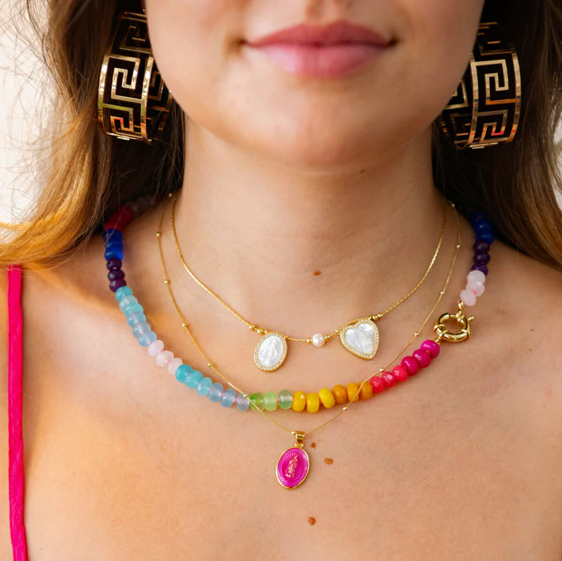 Coastal Grit Clearwater Beaded Necklace