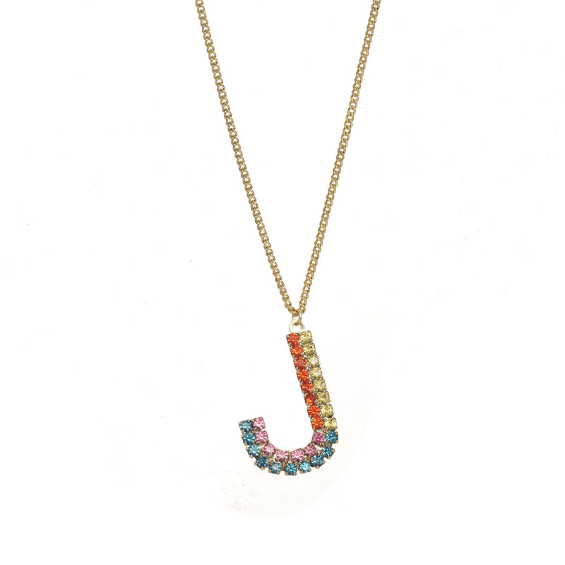 TOVA Crystal Monogram Necklace
