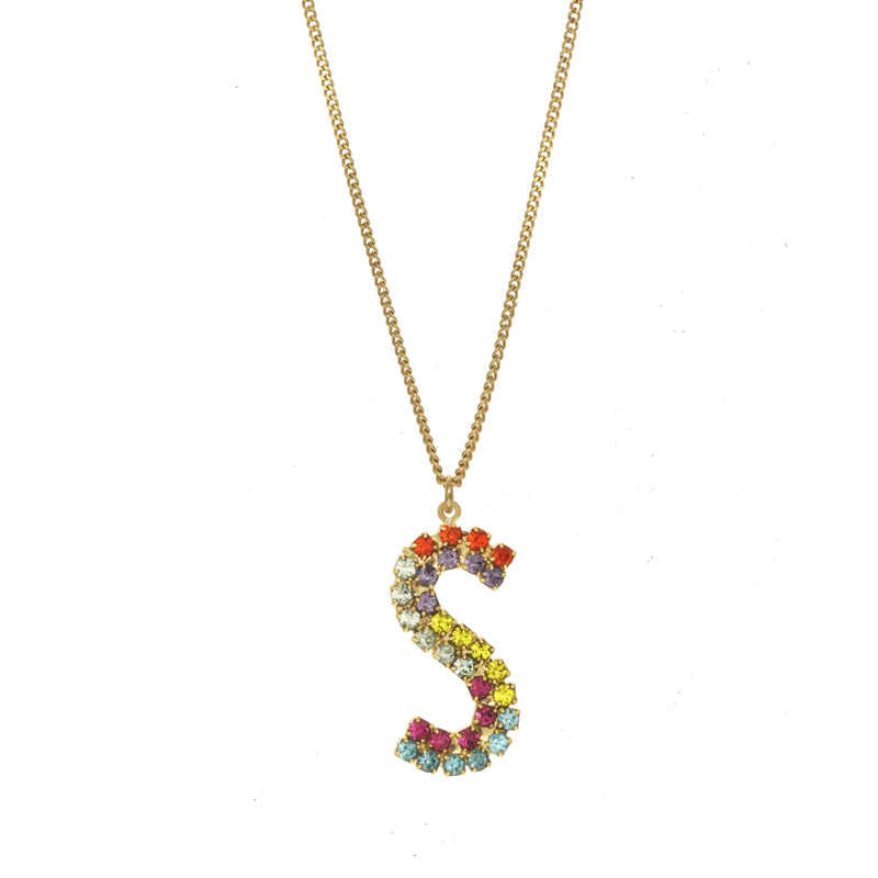 TOVA Crystal Monogram Necklace
