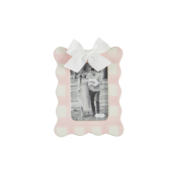 Gingham Bow Frame - Pink