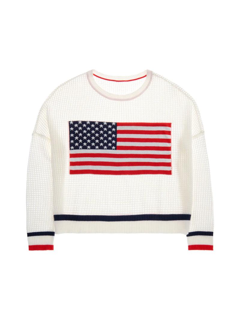 American Flag Mesh Sweatshirt
