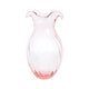 Pink Hibiscus Glass Vertical Fluted Small Vase