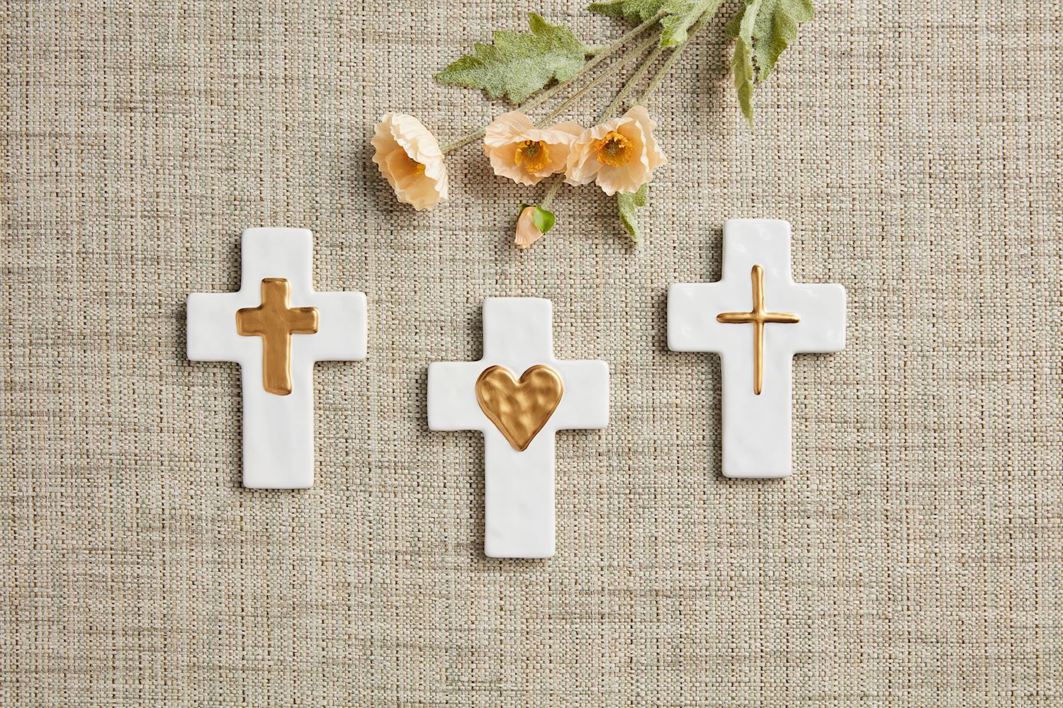 Gold & Ceramic Cross
