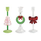 Glass Christmas Taper Holder