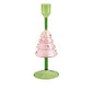 Glass Christmas Taper Holder
