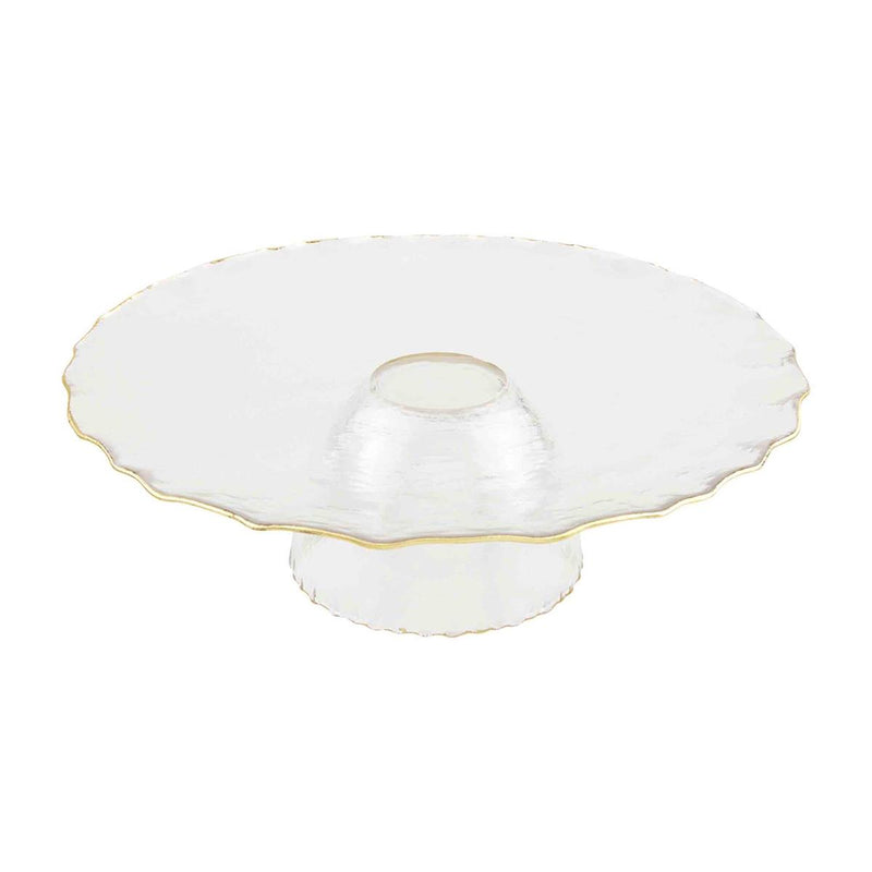 Gold Edge Pedestal/Chip & Dip Server