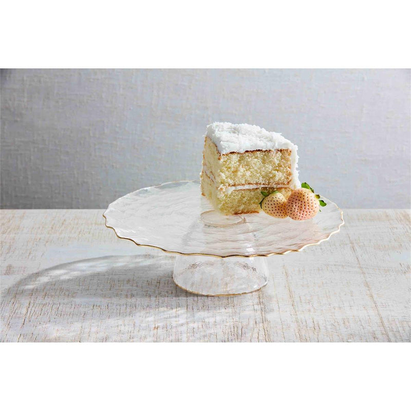 Gold Edge Pedestal/Chip & Dip Server