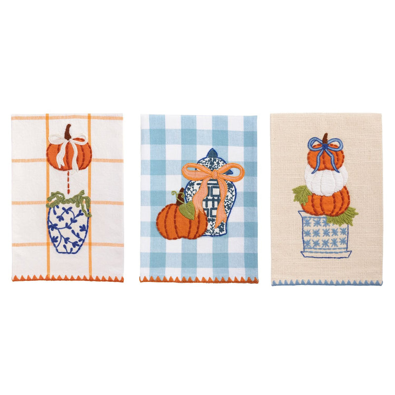 Pumpkin Appliqué Topiary Towels