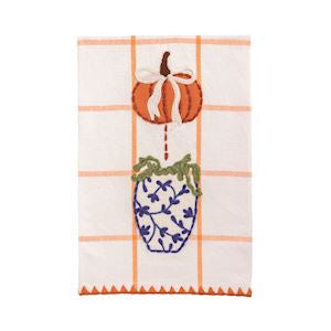 Pumpkin Appliqué Topiary Towels