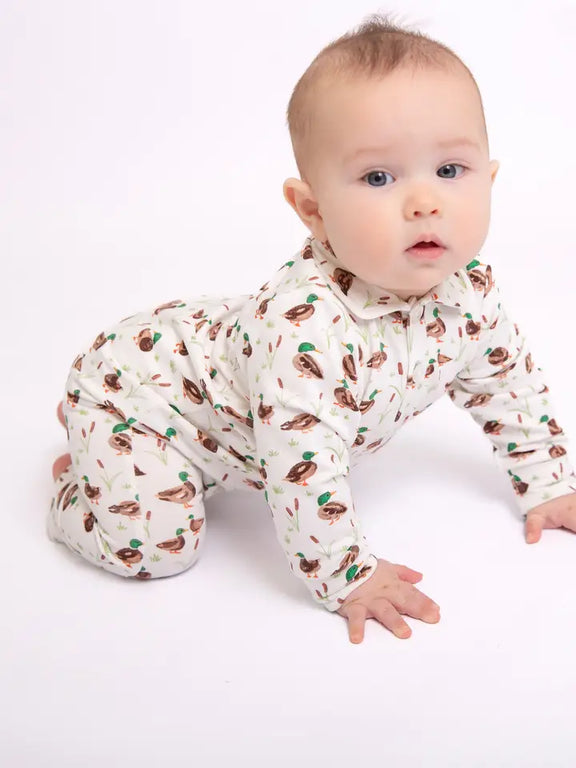 Mallard Drake Sweatshirt Polo Romper