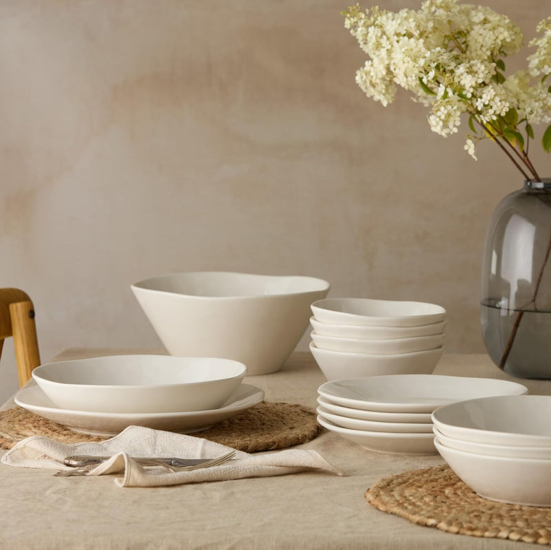 Linen Cream Pasta Bowls