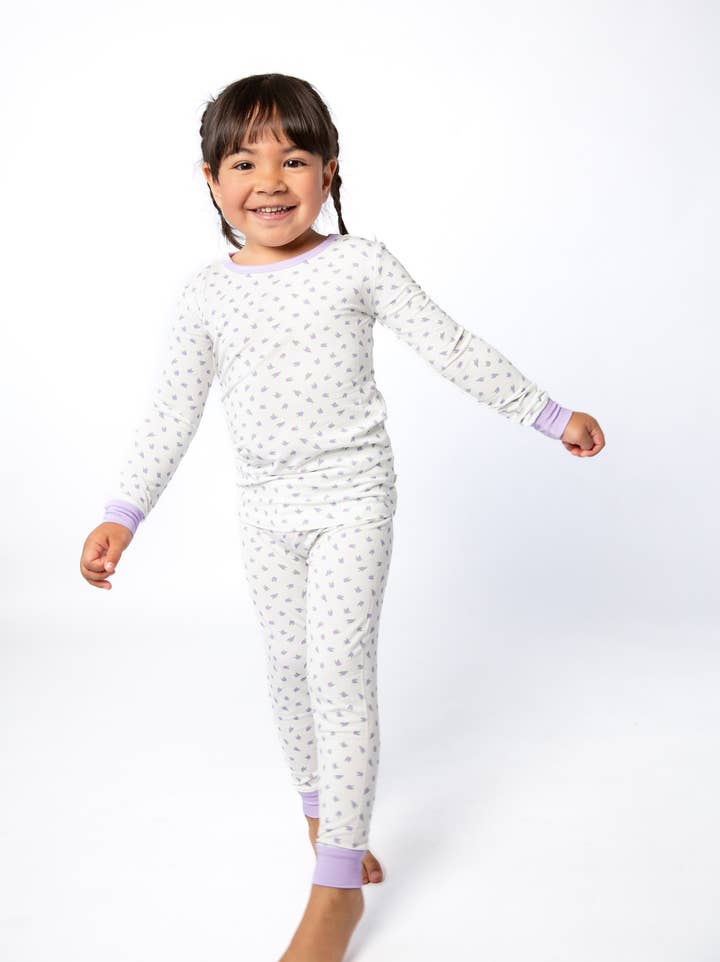 Lilac Buds Long Sleeve Two-Piece Pajamas