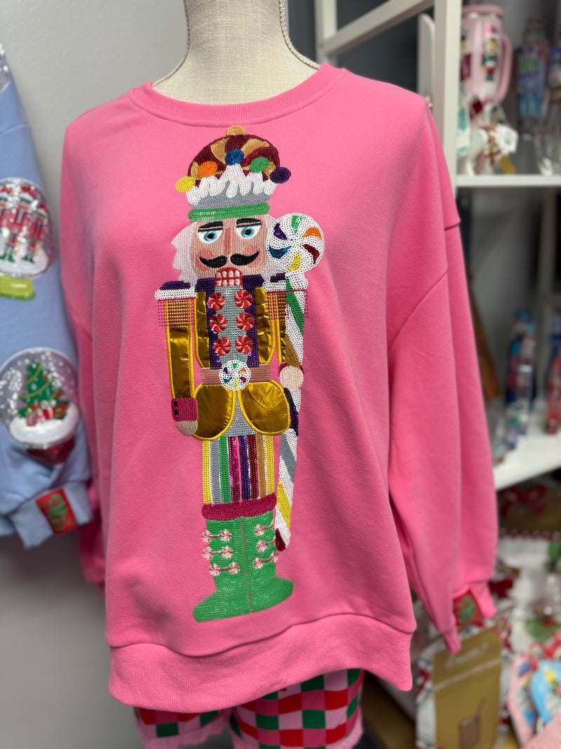 Queen of Sparkles Pink Candyland Nutcracker Sweater