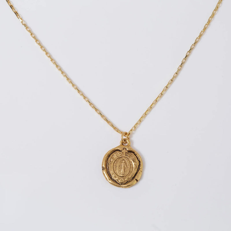 Coastal Grit Sacred Heart Stamp Pendant Necklace - Straight Bar