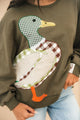 Queen of Sparkles Hunter Green Plaid Duck Sweatshirt