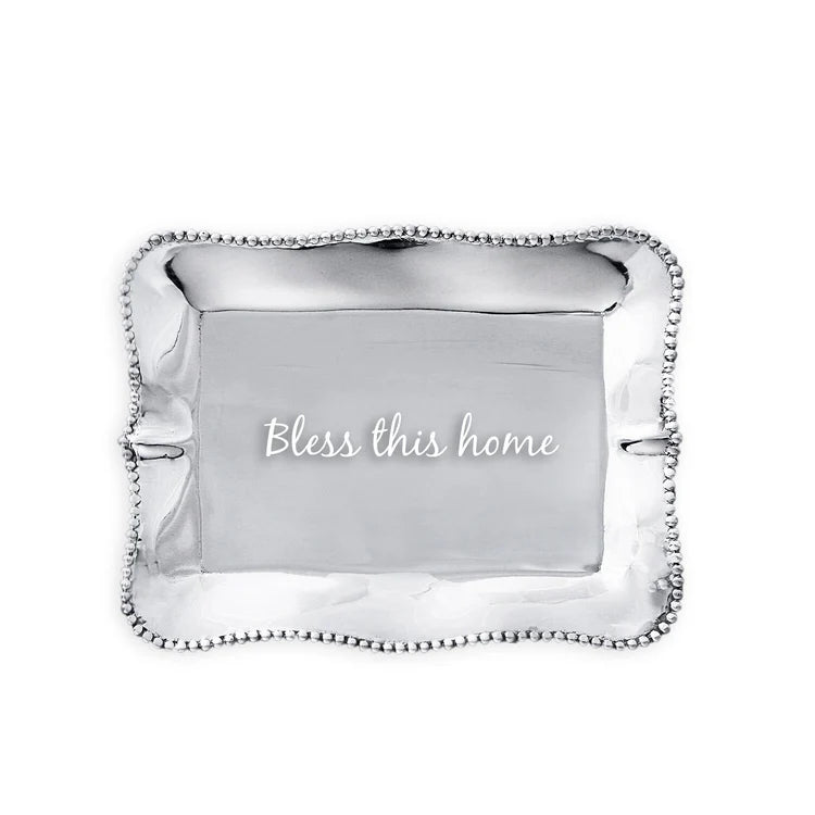 "Bless this home" Engraved Tray