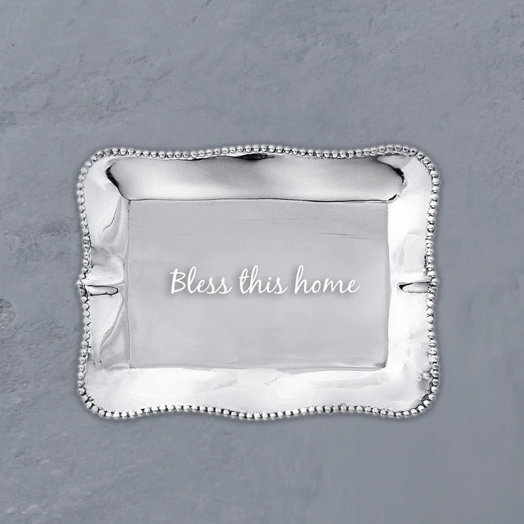"Bless this home" Engraved Tray