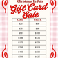 Christmas In July Gift Card Sale