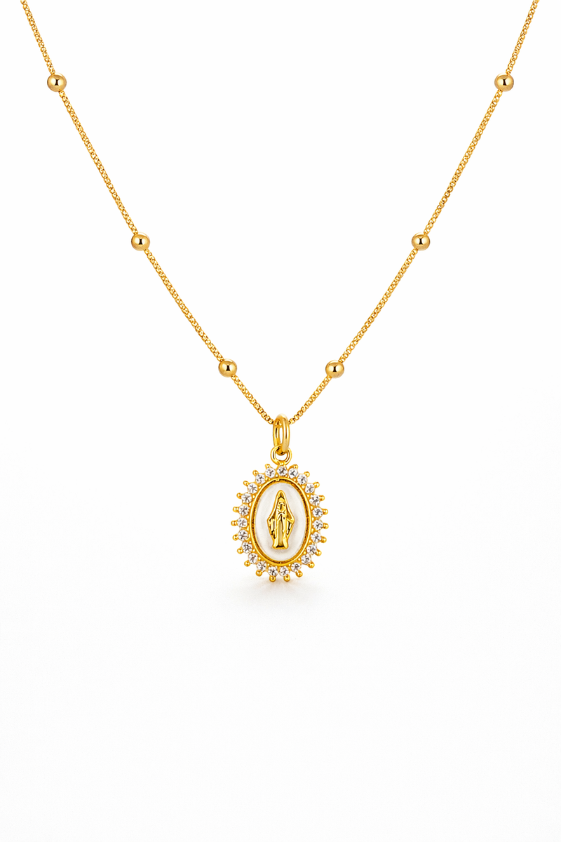 Our Lady of Lourdes Necklace | White