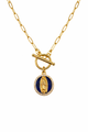 Sacred Paperclip Necklace | Lapis Virgin Mary