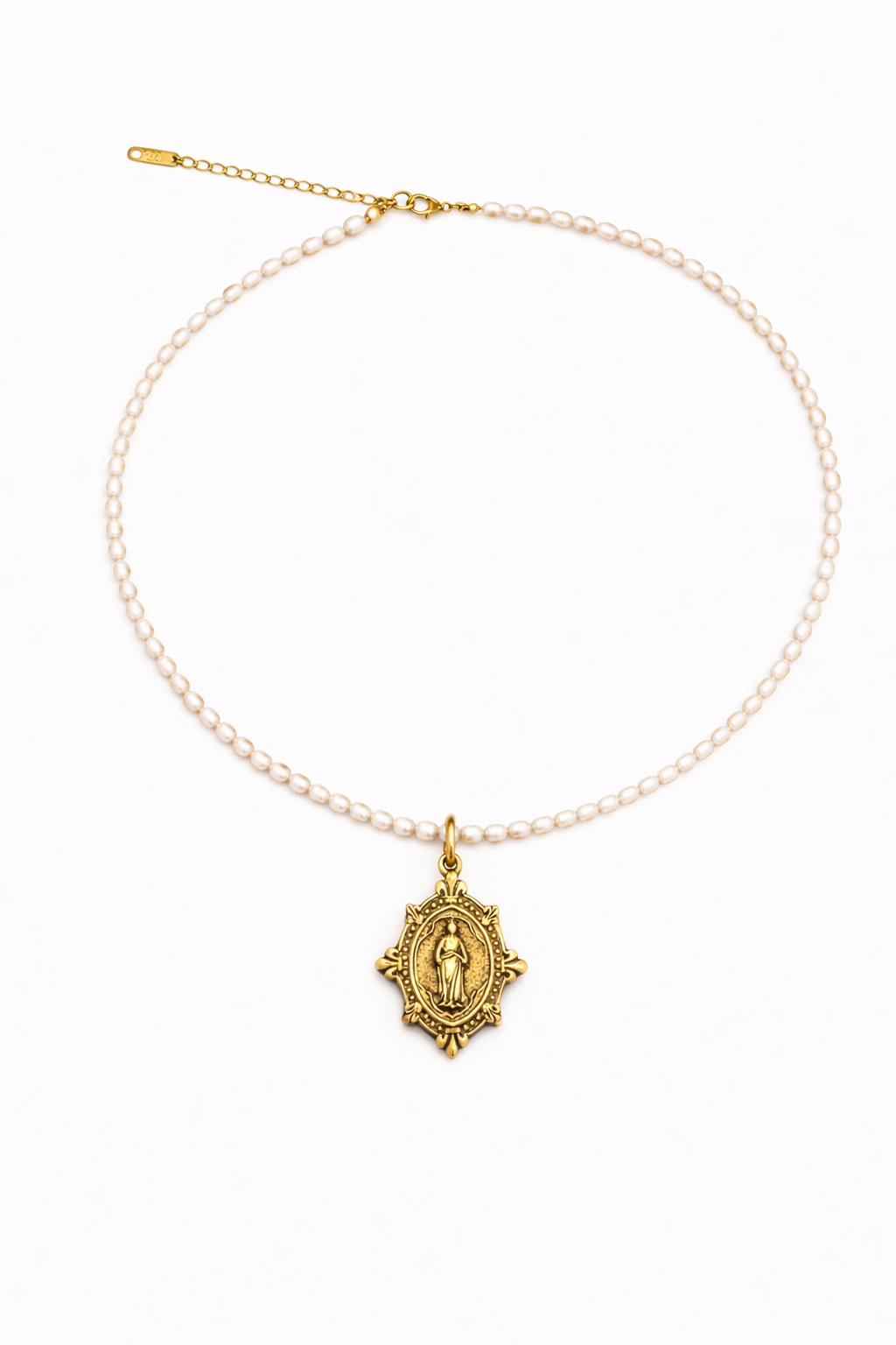 Sacred Pearl Necklace | Fleur-de-lis Mary — Classic