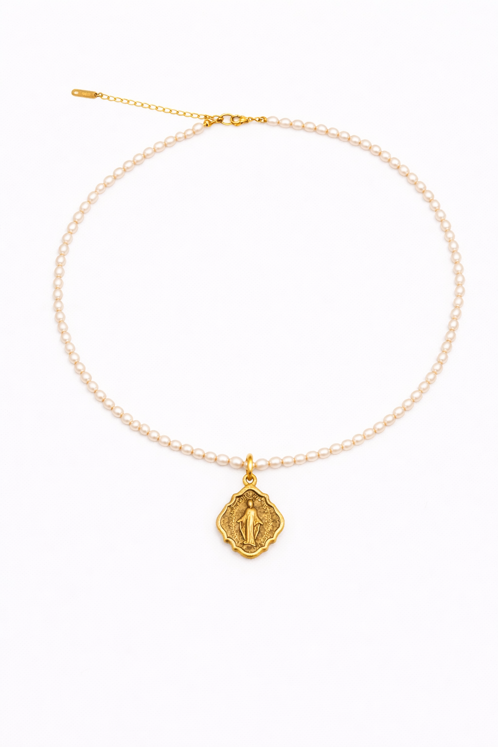 Sacred Pearl Necklace | Antique Mary — Delicate