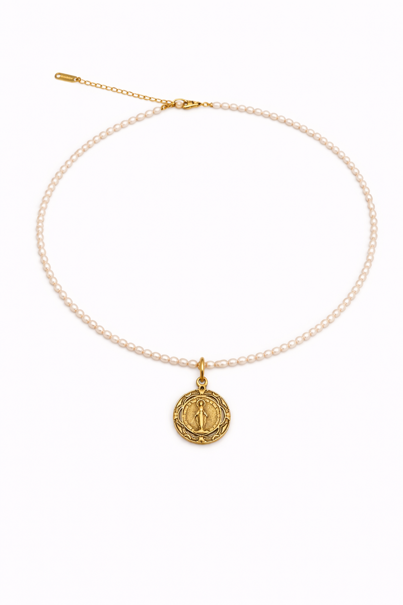 Sacred Pearl Necklace | Miraculous Mary — Classic