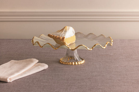 Gold Ruffle Cake Stand