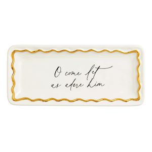 Gold Edged Holiday Tray