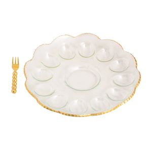 Gold Edge Deviled Egg Tray Set