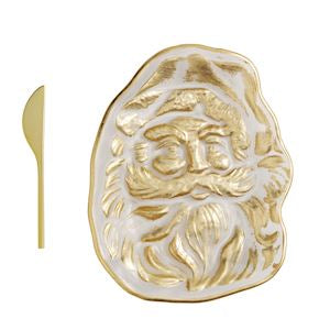 Gold Christmas Cheese Plate Set