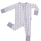 Lilac Buds Long Sleeve Zip Pajamas