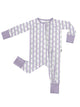 Lilac Buds Long Sleeve Zip Pajamas
