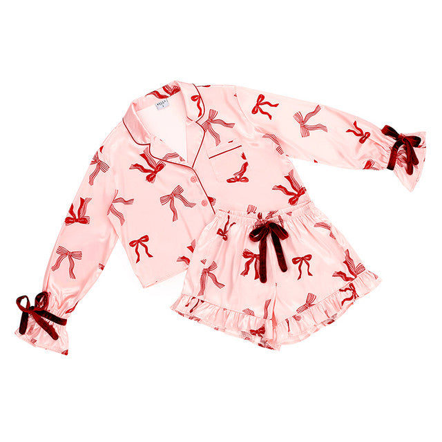 Satin Velvet Bows PJs