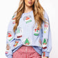 Queen of Sparkles Powder Blue Christmas Snow Globe Sweater