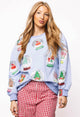 Queen of Sparkles Powder Blue Christmas Snow Globe Sweater