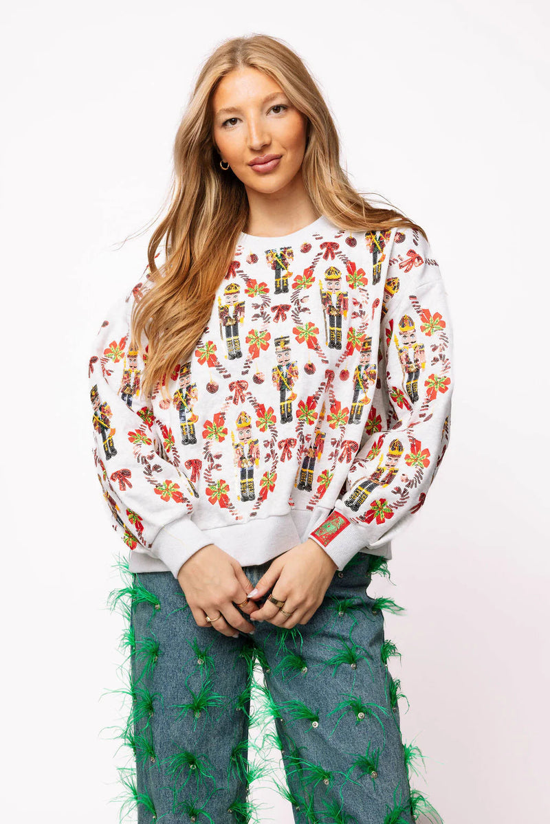Queen of Sparkles Nutcracker & Candy Cane Sweatshirt
