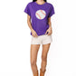 Queen of Sparkles Flower Baseball Tee Purple