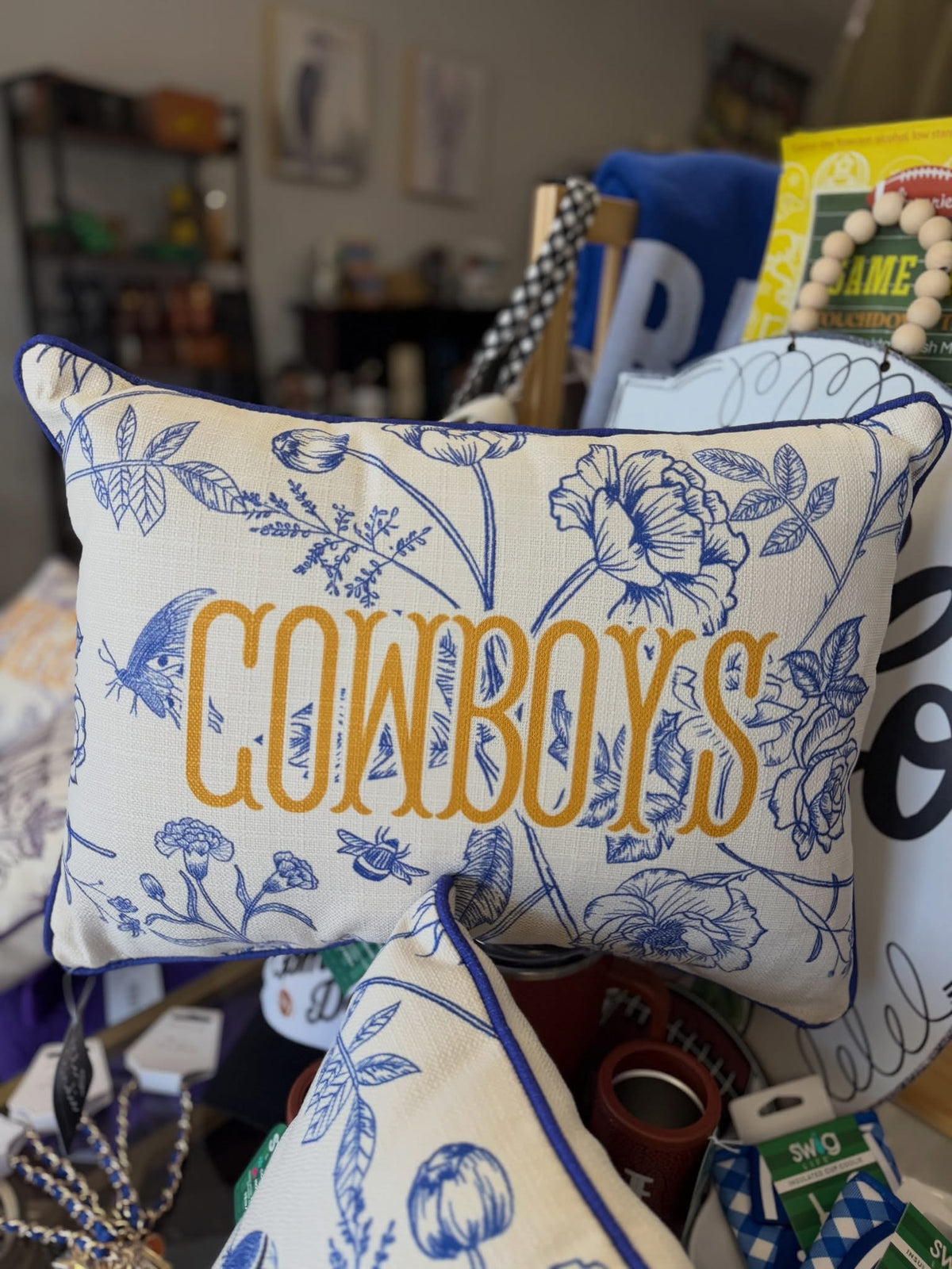 Cowboys Toile Pillow