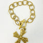 Coastal Grit Chunky Chain Bracelets - Antique Gold Cross