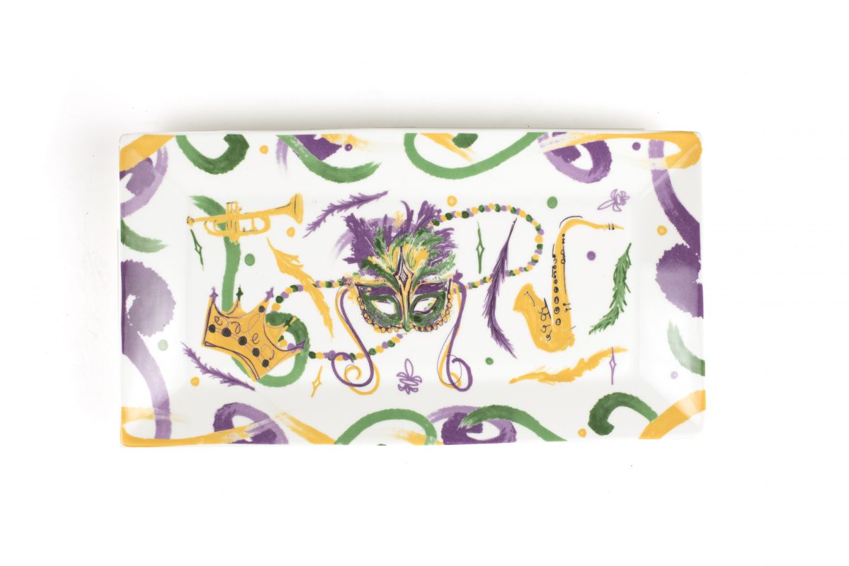 Mardi Gras Mask Small Platter