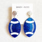 Blue Football Earrings