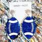 Blue Football Earrings