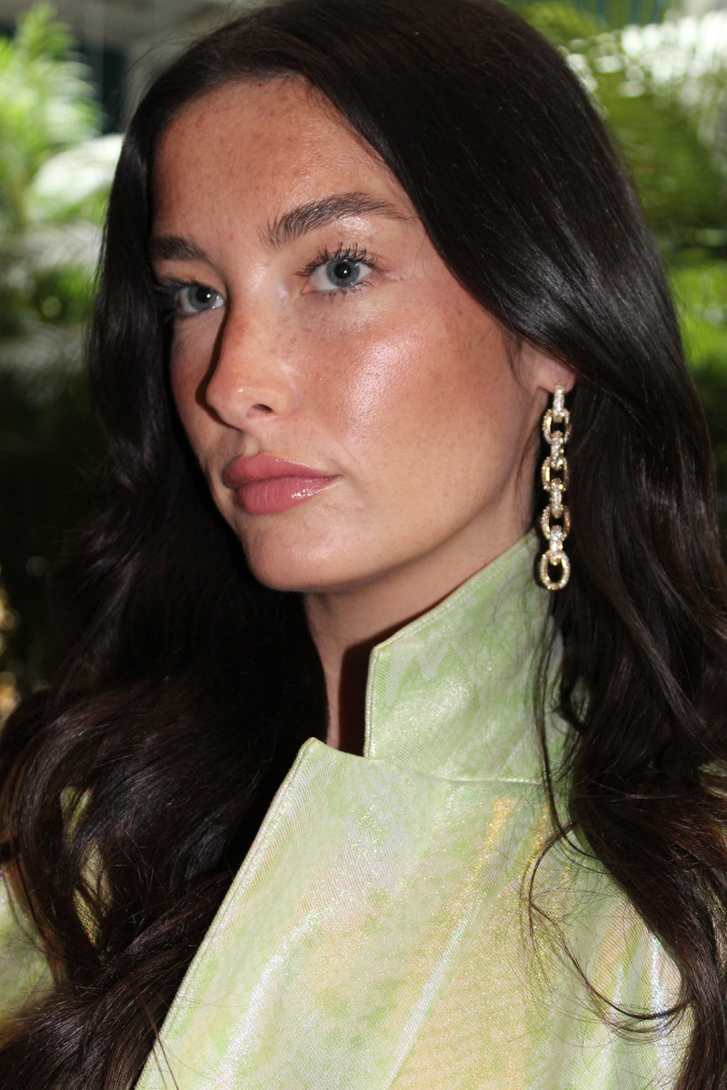 Pave Link Drops (gold)