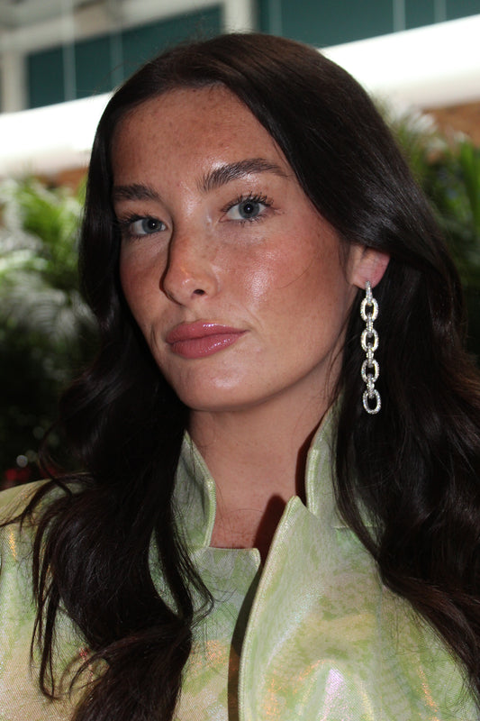 Pave Link Drops (silver)